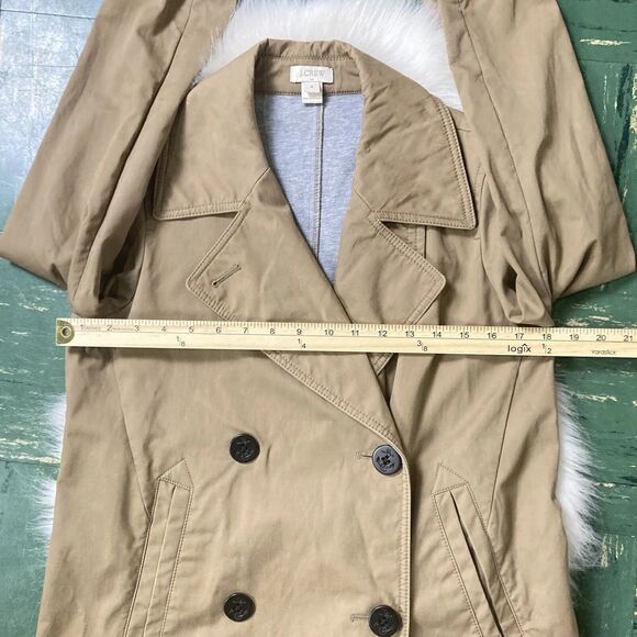 J CREW Factory $168 Bonded Trench Coat C8511 Long Jacket Khaki Tan Womens Size 4 - Picture 9 of 9